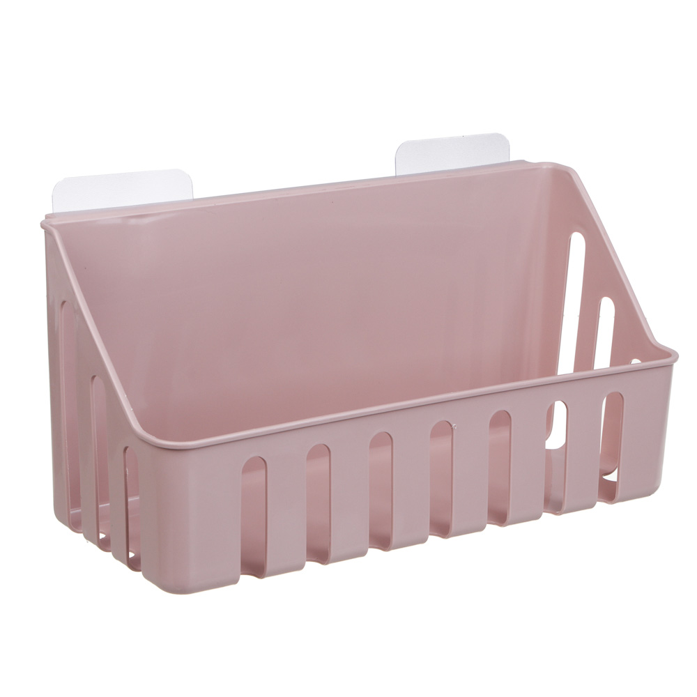 полка настенная прямоугольна пластик vetta classic пудровый 28x11x7см