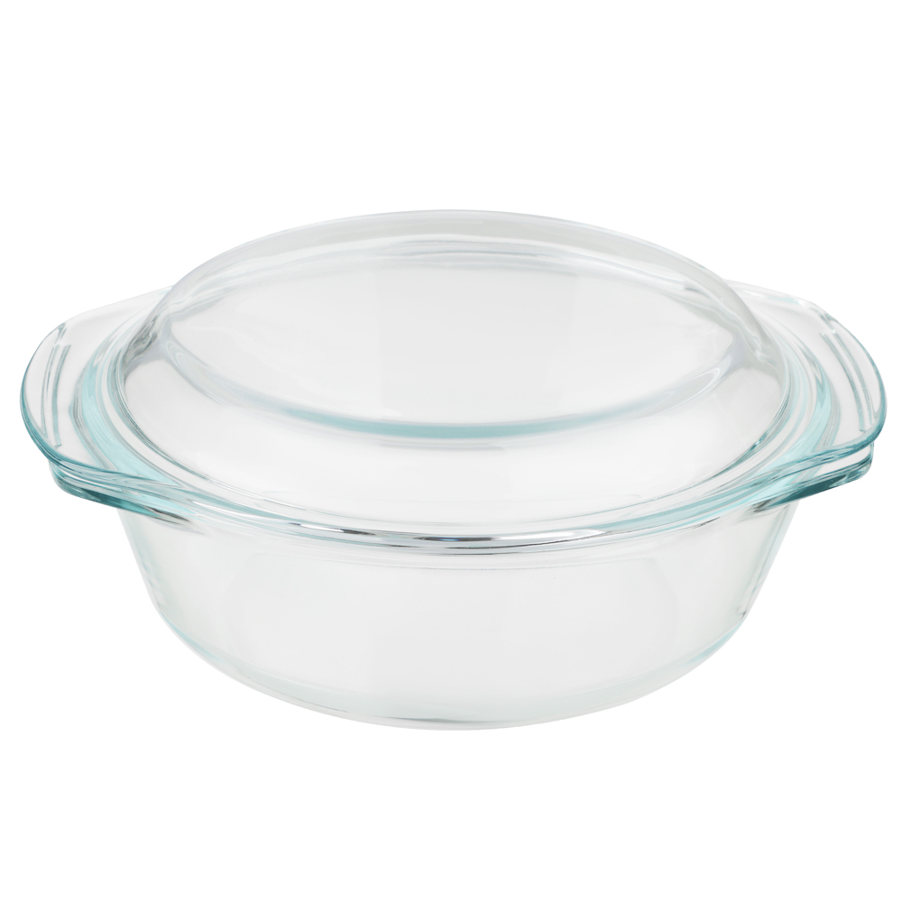 кастрюля жаропрочная satoshi с крышкой стекло 26,7х22,7х10,6см 2л