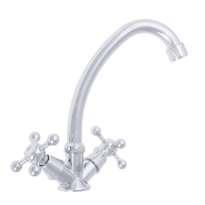 смеситель для кухни quartz 9893 (нв31), керам. кран-буксы 3/8", хром,без подв