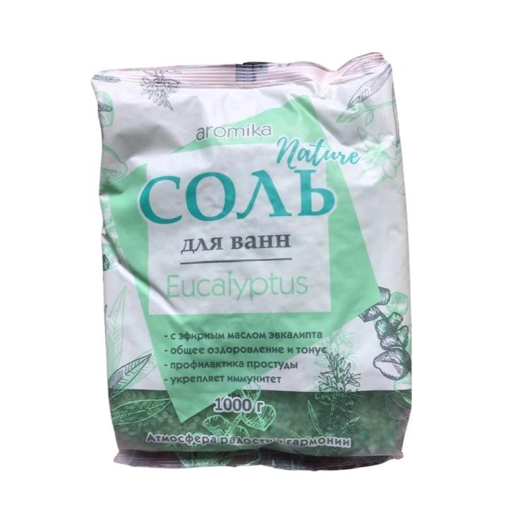 соль д/ванн aromika eucalyptus с эфирным маслом 1000г