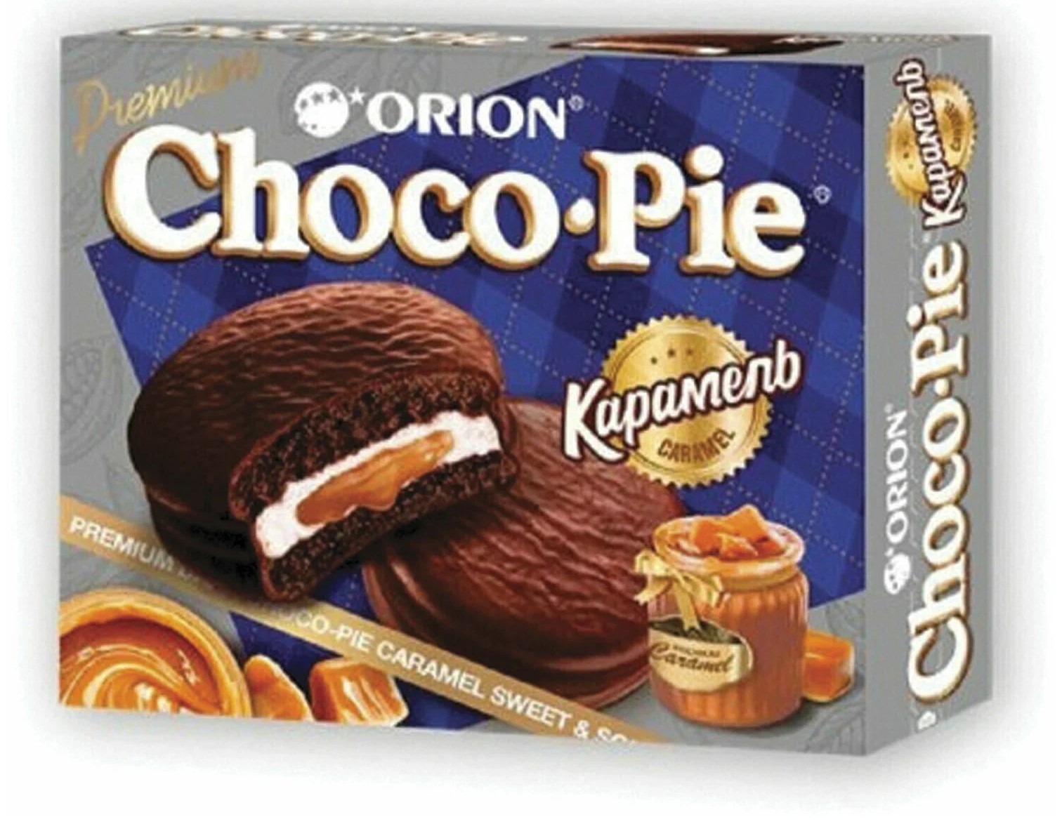 печенье choco pie dark caramel темная карамель 30г 12шт