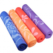 коврик для йоги silapro пвх, 61х173см, толщина 4мм, с принтом, 4 цвета