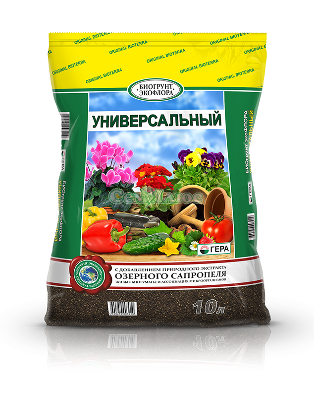 гера грунт универсальные с сапропелем, 10 л 