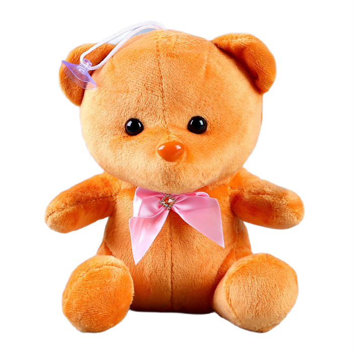мягкая игрушка мишка с бантиком 20см цвет коричневый