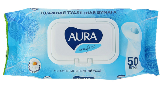 туалетная бумага влажная cc aura ultra comfort 50шт с крышкой