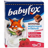 шоколад babyfox детский полос.молочный белый 90г