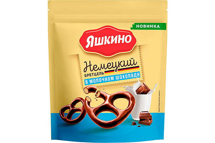 крендельки бретцель в молочном шоколаде яшкино 90г