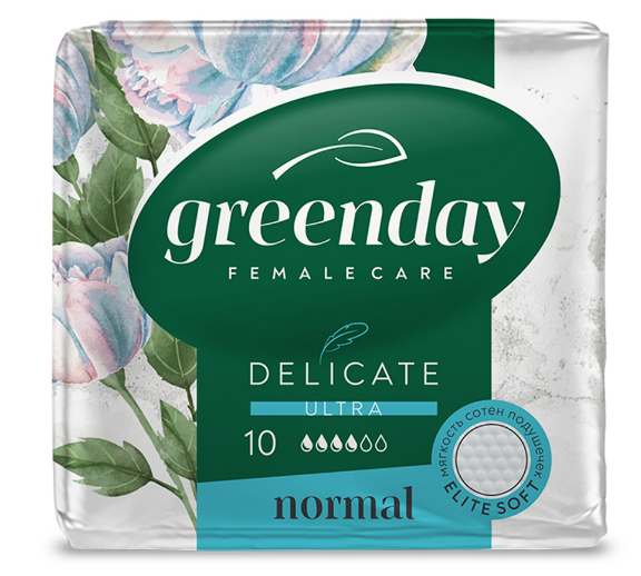 прокладки ultra normal 10шт dry delicate greenday
