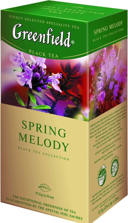 чай гринфилд спринг мелоди х10 черн пак с доб 25пак