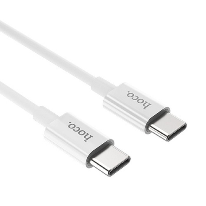 кабель hoco x23, type-c - type-c, 3а, 1м, tpe оплетка, белый