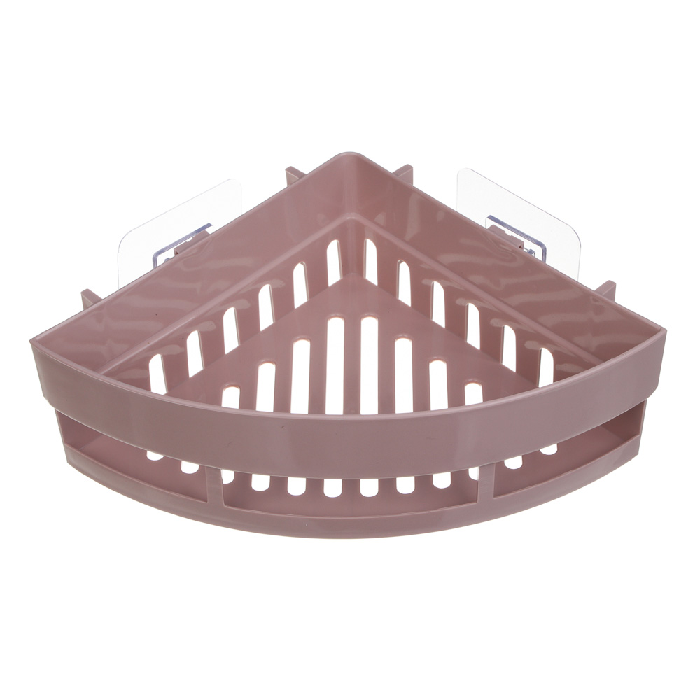 полка настенная угловая малая пластик vetta classic пудровый 25x17,5x7см
