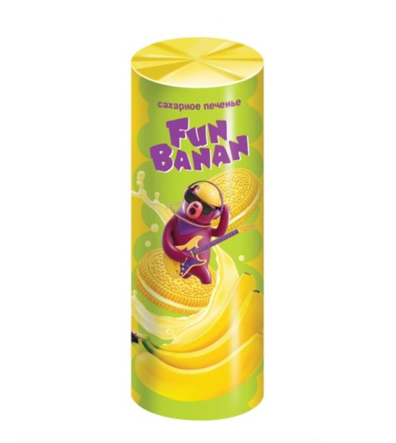 печенье сахарное funbanan, сэндвич банановый 220г/20