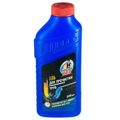гель для прочистки канализационных труб mister dez professional, 500 мл