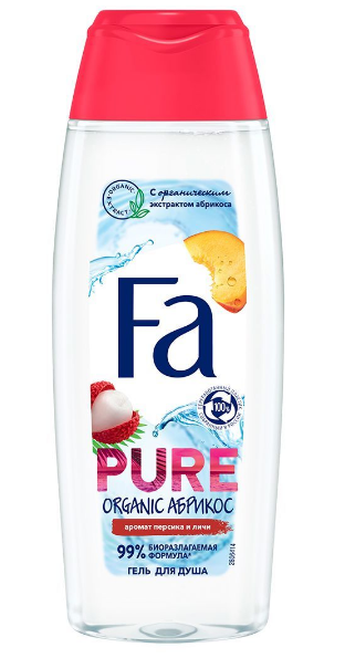 гель д\душа жен pure freshness organic персик fa 250мл