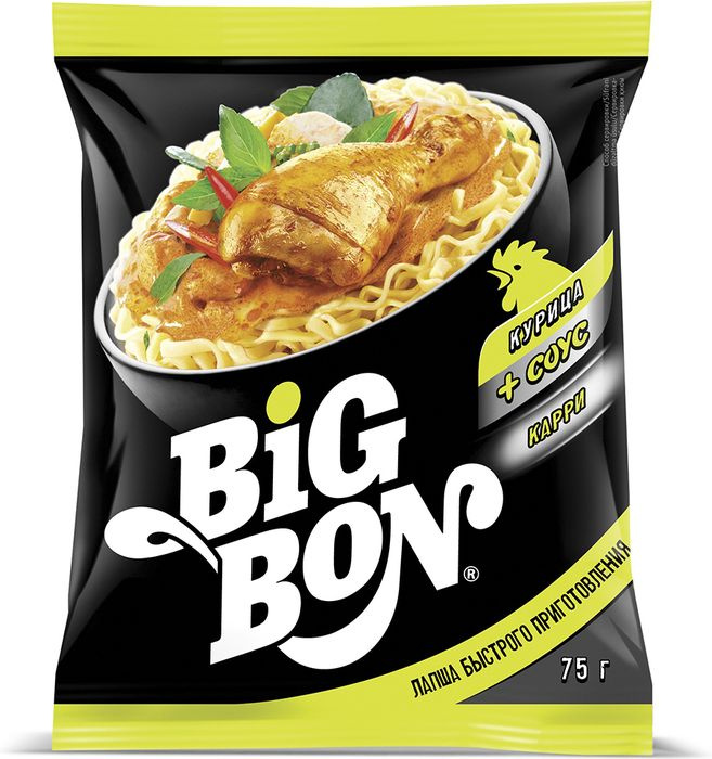 лапша bigbon курица + соус карри 75г
