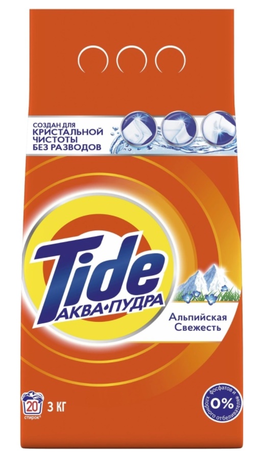 стиральный порошок tide автомат, 3000г, альпийская свежесть