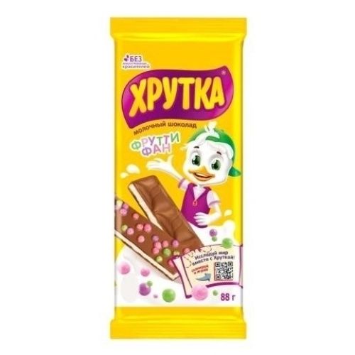 шоколад хрутка фрутти фан молочный с хрустящими шариками 88г