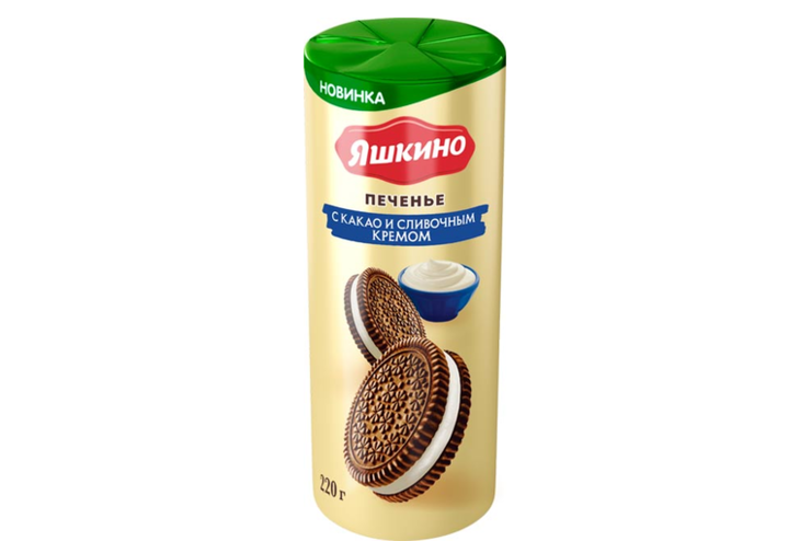 печенье с какао и сливочным кремом яшкино 220г