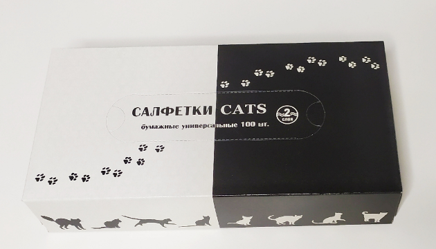 салфетки двухслойные косметические biopin cats 100шт