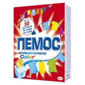 стиральный порошок пемос для всех типов стирки колор для цветного белья 350г