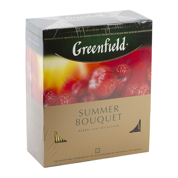 чай черный greenfield summer bouquet со вкусом и ароматом малины 100пак