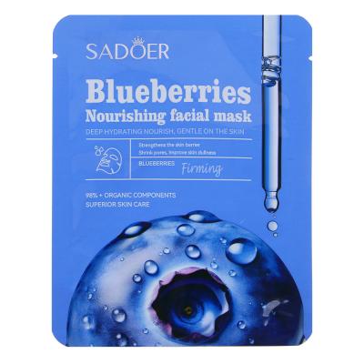 sadoer маска тканевая для тонуса кожи, 25 гр, голубика