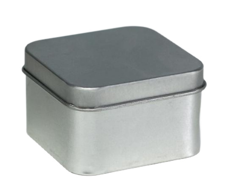 шкатулка металл квадрат серебряный 6х6х4см