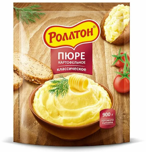 пюре картофельное роллтон фасованное сухое дой-пак 120г