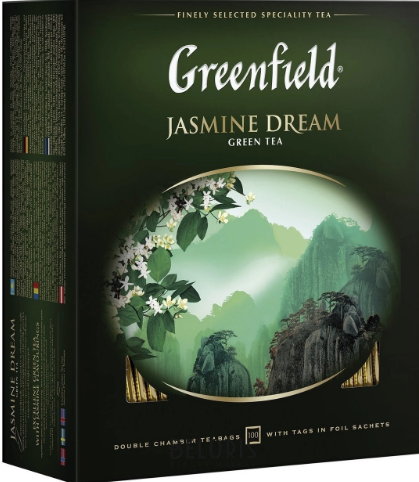 чай зеленый в пакетиках greenfield jasmin dream 100пак