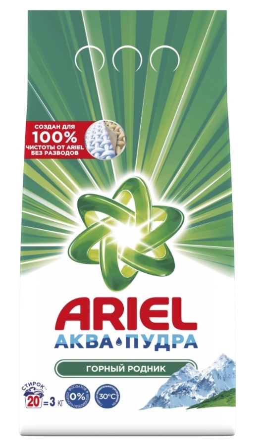 стиральный порошок ariel автомат горный родник 3000г