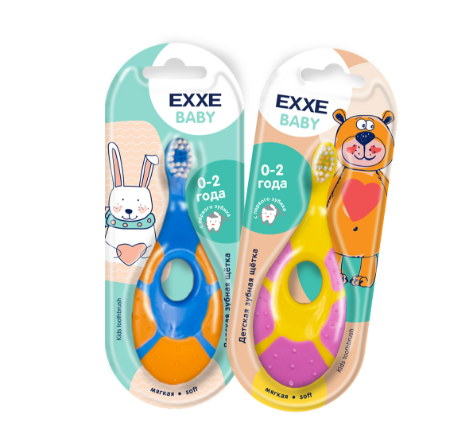 зубная щетка детская exxe 1шт baby 0-2 года