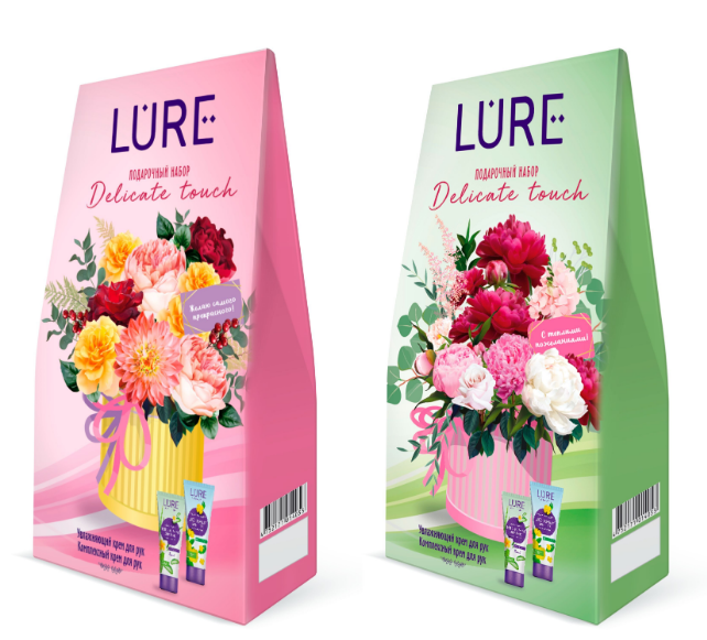 подарочный набор lure delicate touch bio-крем для рук алоэ вера увлажняющий 75мл + крем для рук 75мл