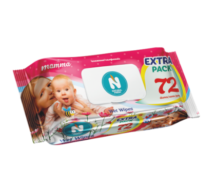 салфетки влажные natural fresh baby pink 72шт