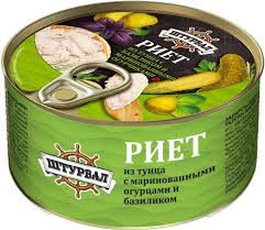 риет из тунца штурвал с маринованными огурцами и базиликом 115г