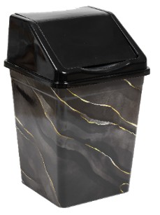 контейнер для мусора 10,0л подвиж/кр декор черный мрамор