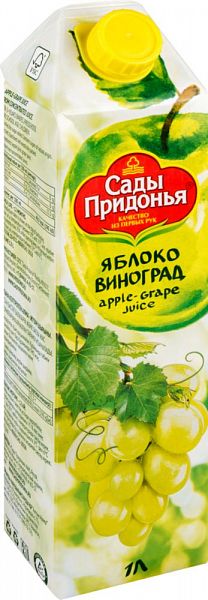 1л "сады придонья" сок яблочно-виноградный осветленный восстановленный (призма)
