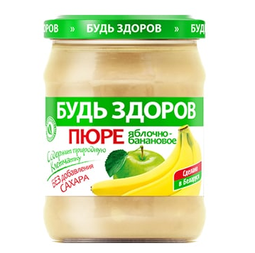 пюре яблочно-банановое авс 450г
