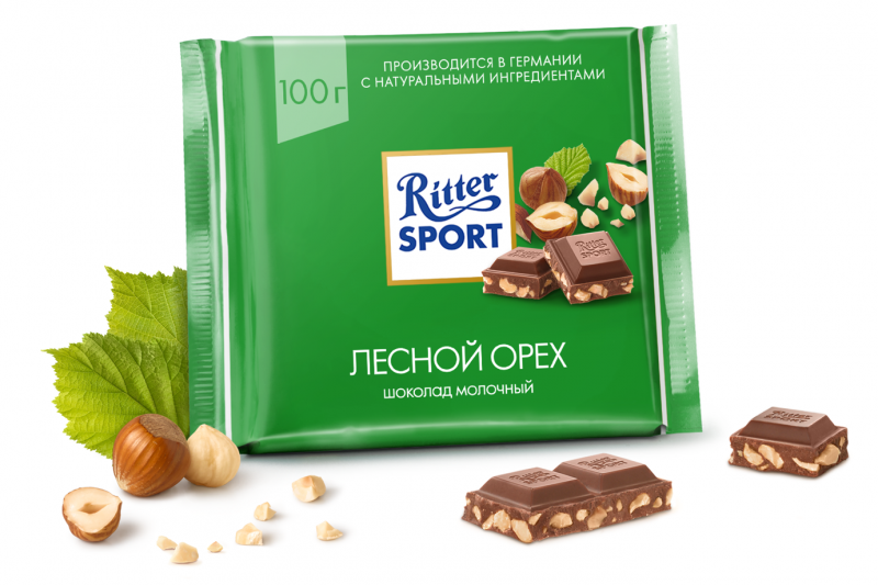 шоколад ritter sport 100 г в ассортименте