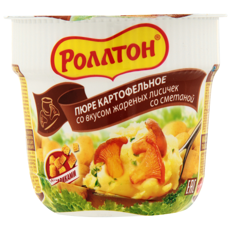пюре картофельное со вкусом грибов роллтон б\п стакан 40г