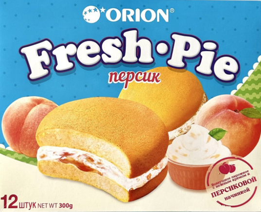 пирожное бисквит с персиковой нач fresh pie 25г х 12шт/8