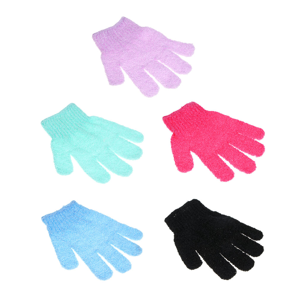 мочалка перчатка юl с отшелушивающим эффектом 18см 5 цветов