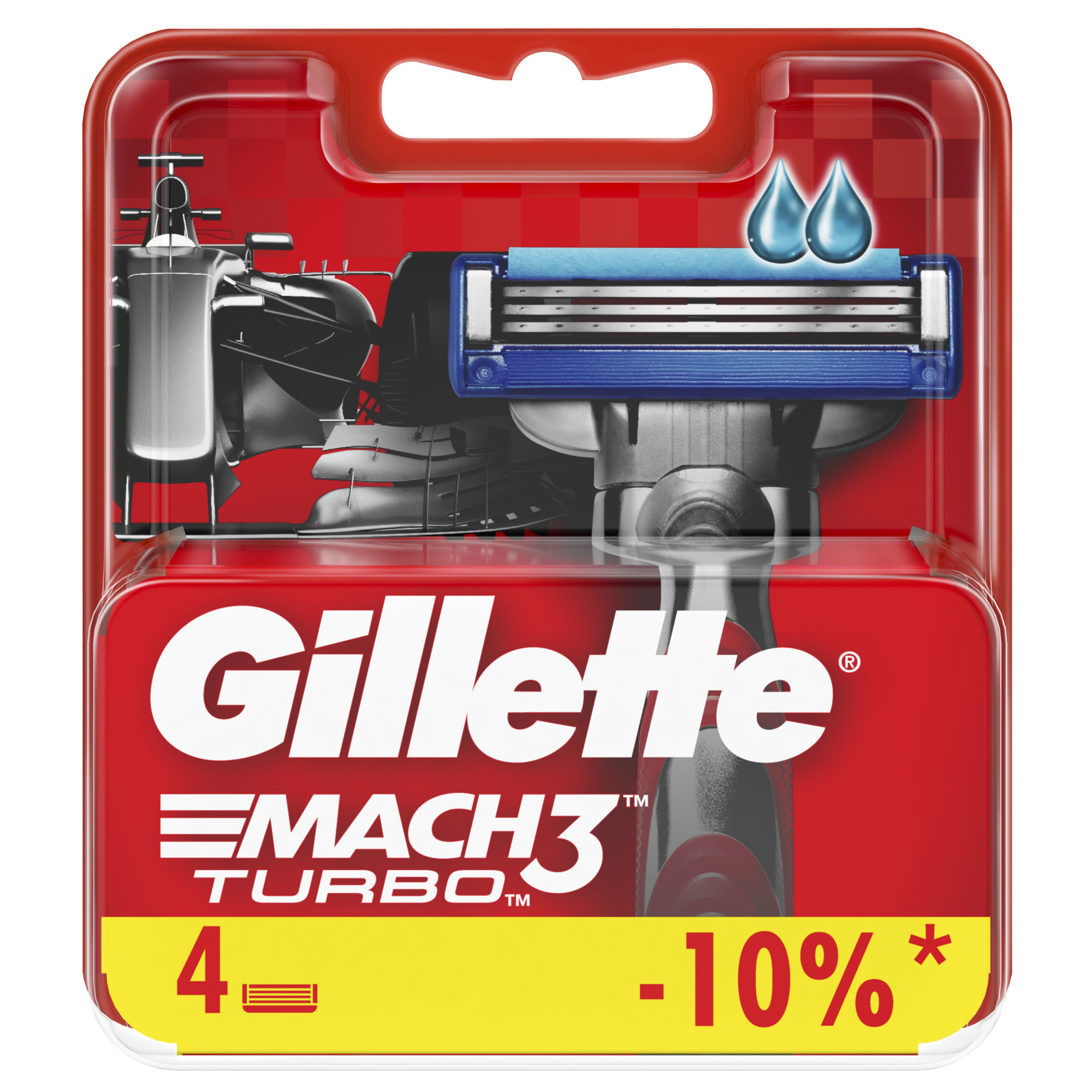 кассеты gillette mach3 turbo, 4 шт