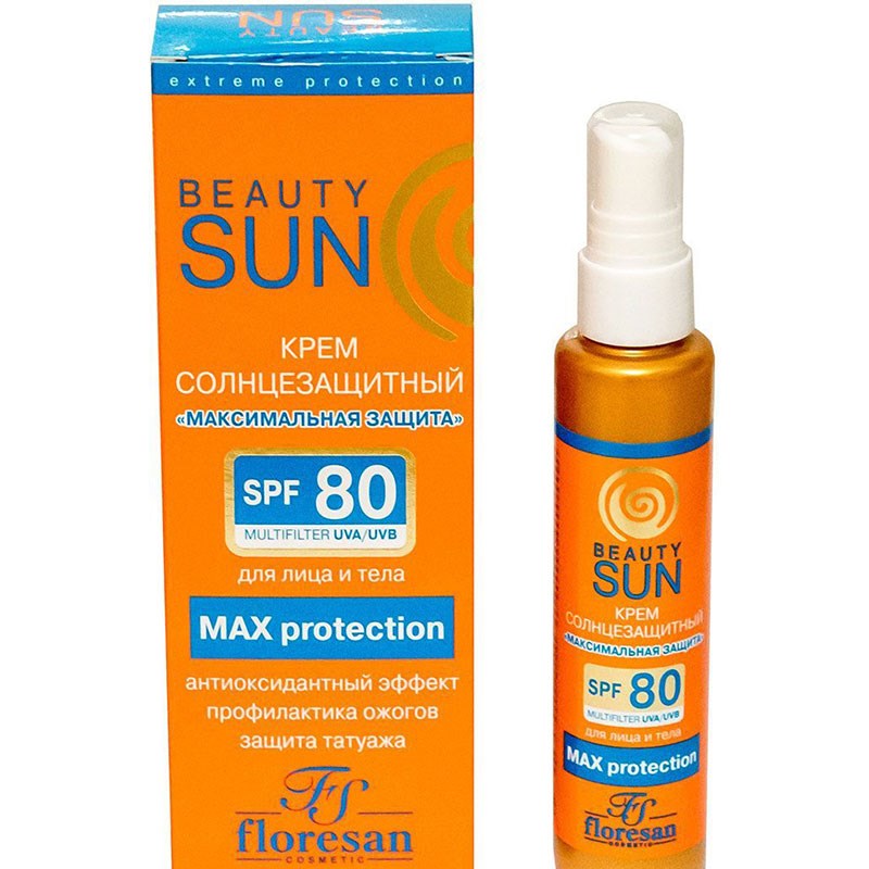 крем солнцезащитный floresan ф-284 beauty sun spf 80/максимальная защита 75мл