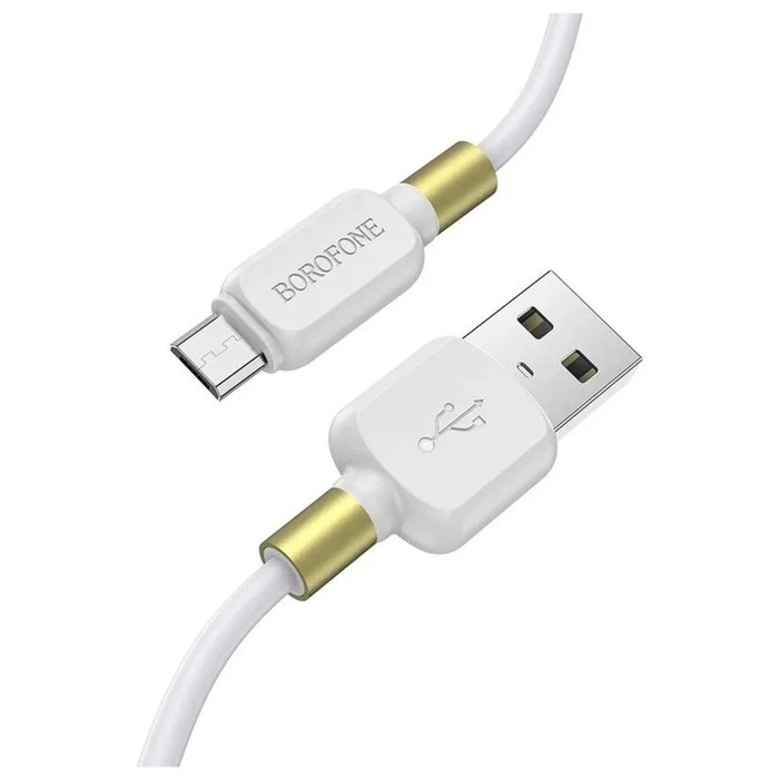 кабель borofone bx59 microusb usb 2.4а 1м tpe оплётка белый