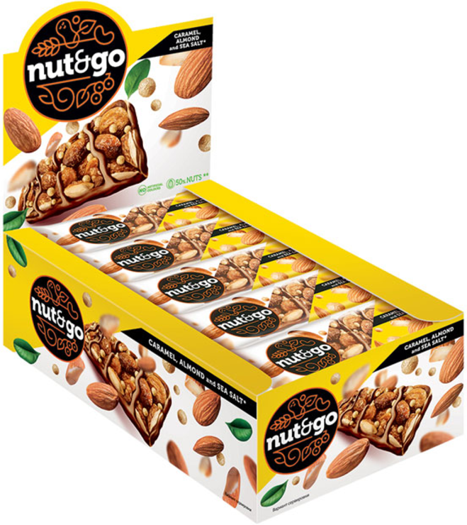 батончик nut and go миндальный 34г
