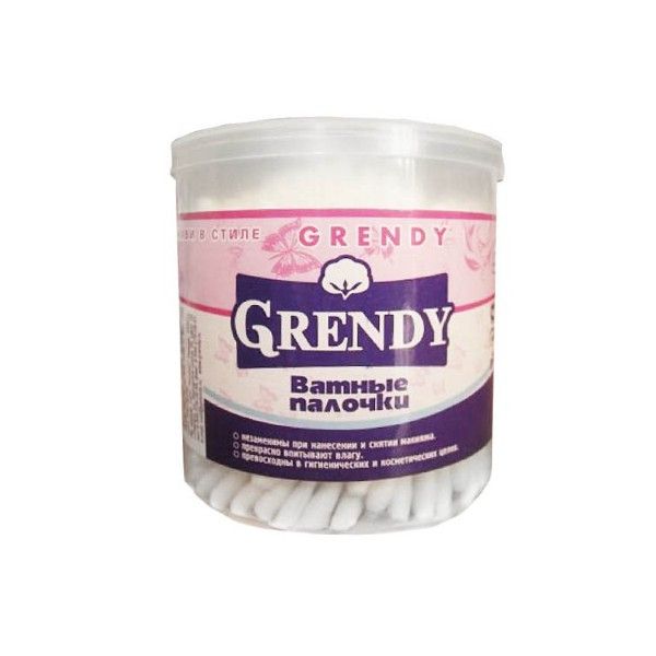 ватные палочки grendy 100 шт круглая банка