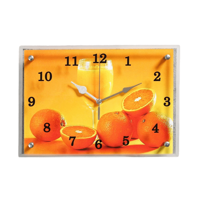 часы настенные апельсины и бокал 25х35 см