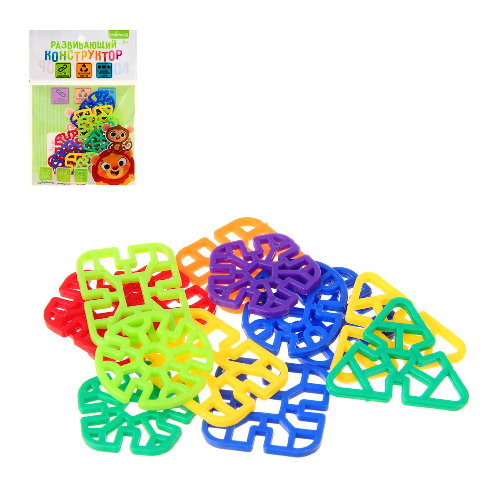 конструктор развивающий игроленд pp 15,5х9,5см 6диз