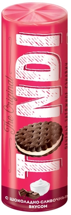 печенье затяжное tondi сэндвич с шоколадно-сливочным вкусом 182г/20