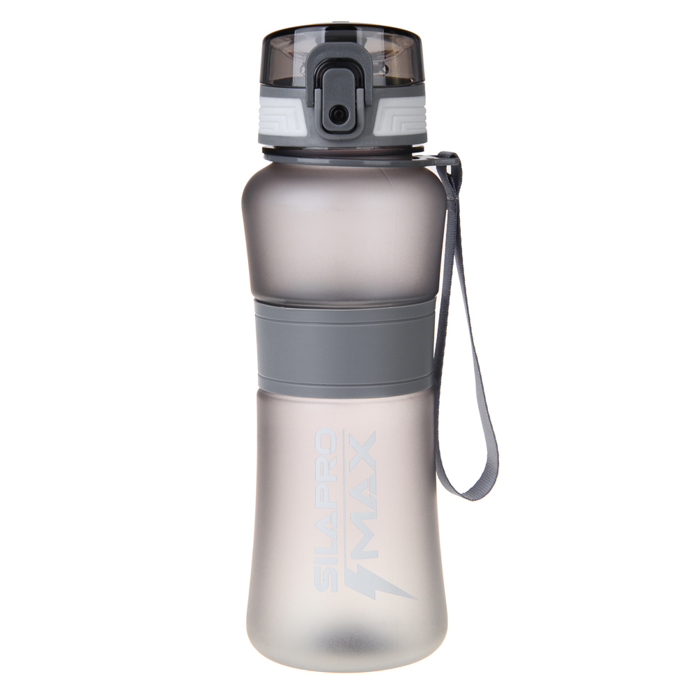 бутылка спортивная с замком силикон silapro max ultimate grey, 600мл